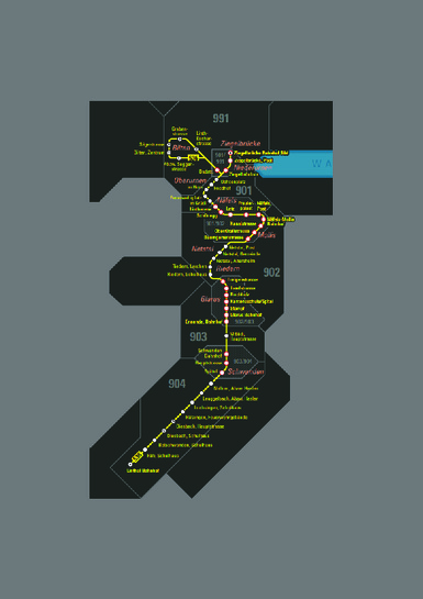 Nighttime network map Glarnerland