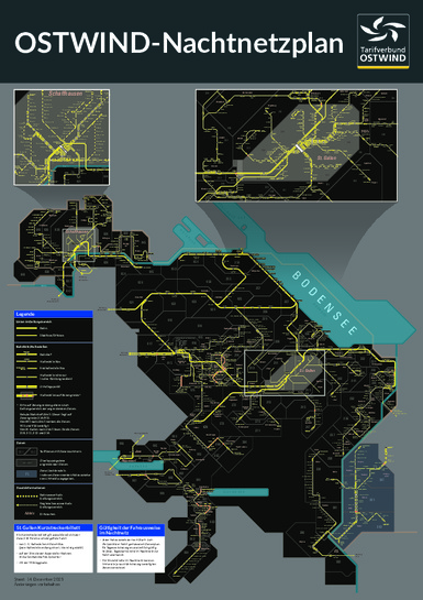 Nighttime network map in detail