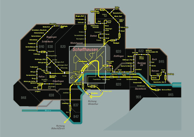 Nighttime network map Schaffhausen