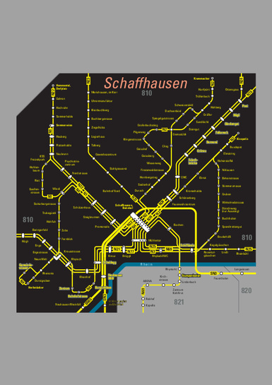 Nighttime network map City Schaffhausen